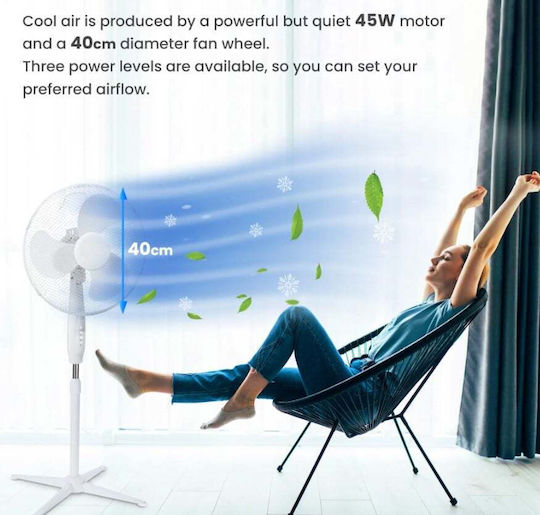 Extralink Breeze Esf-40d-wh White Rack Fan 3 Lopatches 3 Speeds