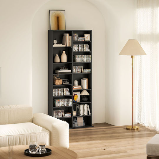 Βιβλιοθήκη Μαύρο 78.5x24x175εκ. 836-599V00BK