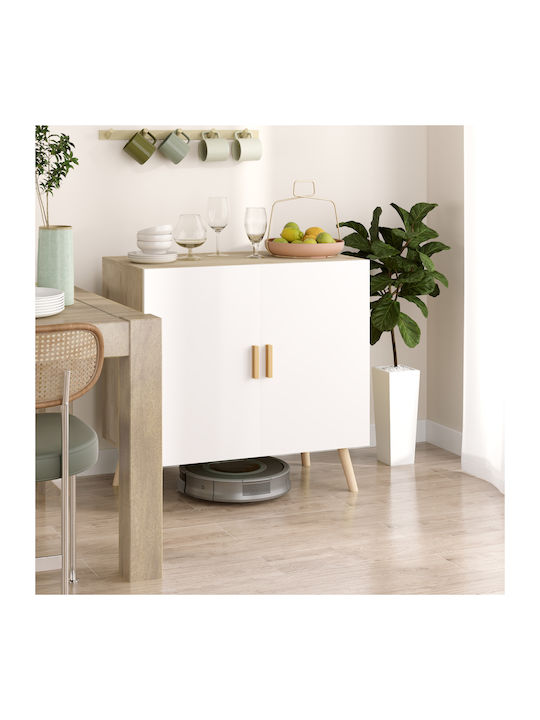Cabinet Floor White and Oak 76x41.2x74cm