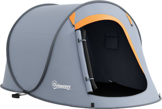 Outsunny Σκηνή Camping Pop Up Γκρι 3 Εποχών για 2 Άτομα 245x148x105εκ.