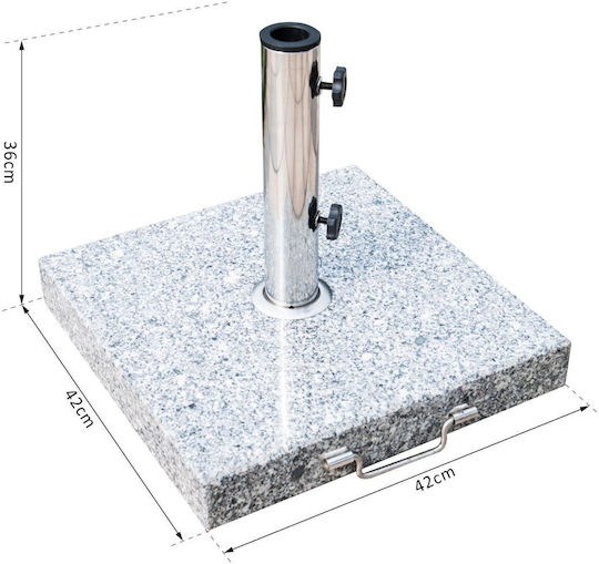 Outsunny Base Support Garden Umbrella Marble 29kg 42x42x36cm 840-117