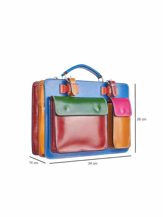 Leder Damentasche Handtasche Blau