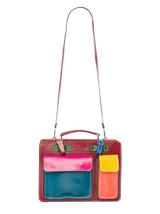 Leder Damentasche Handtasche Burgundisch
