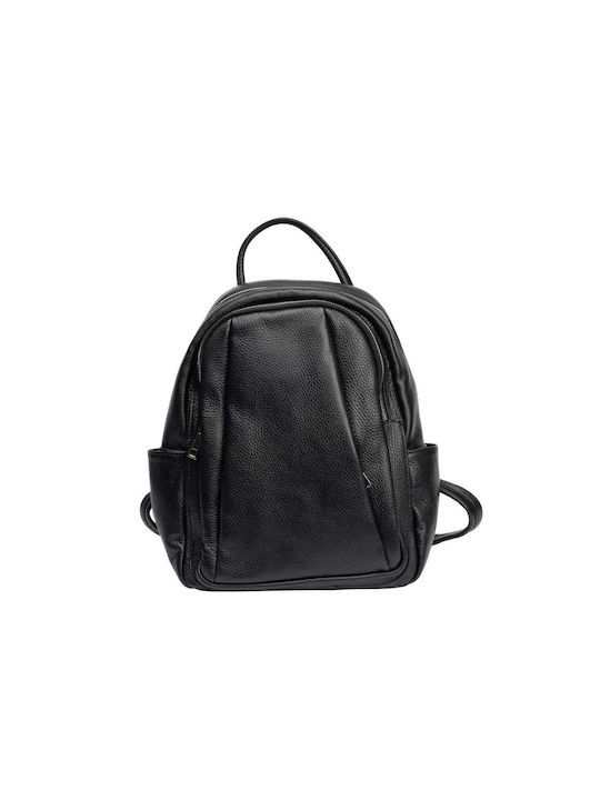 Leder Damentasche Rucksack Schwarz