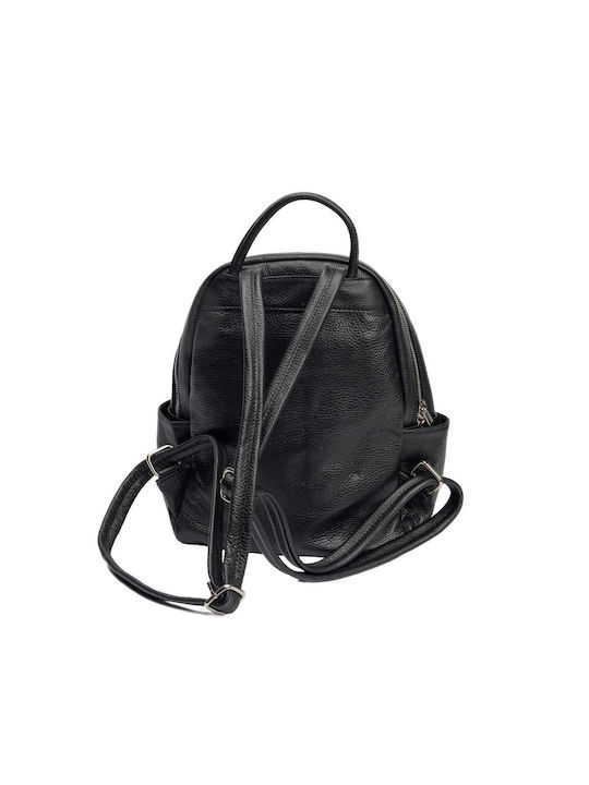 Leder Damentasche Rucksack Schwarz