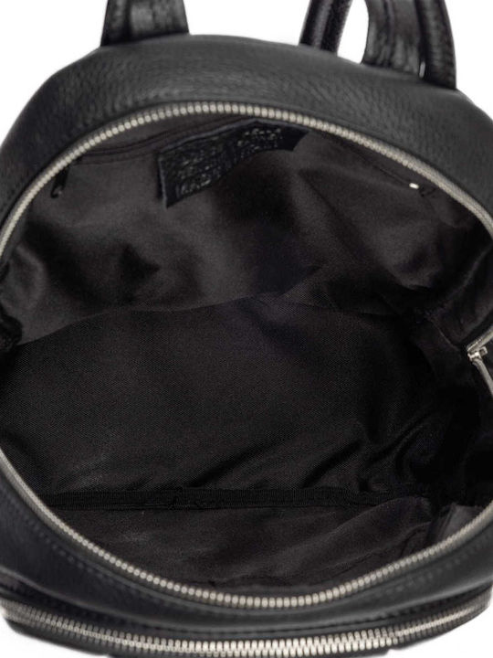 Leder Damentasche Rucksack Schwarz