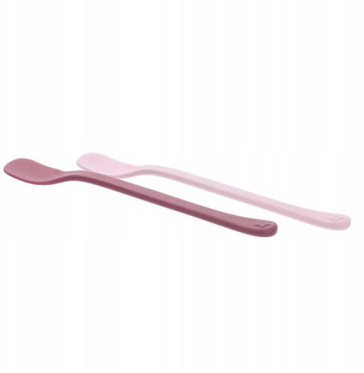 Akuku Baby Set with First Feeding Spoons Heat Sensing Plastic for 4+ Months Pink 2 Pieces