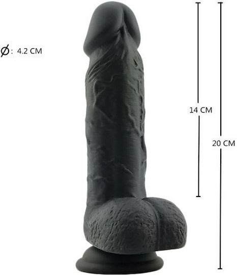 Neuer Stallion Realistischer Flüssigsilikon-Dildo 20cm Schwarz