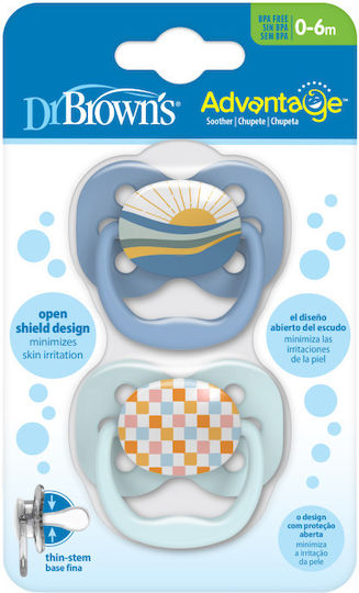 Dr. Brown's Advantage Pacifiers Silicone Blue-Green for 0-6 months 2pcs