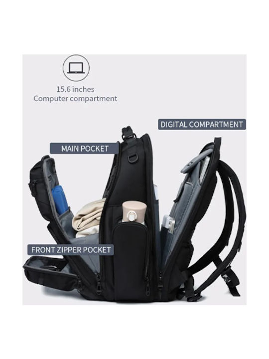 Ozuko Backpack Αδιάβροχο Μαύρο