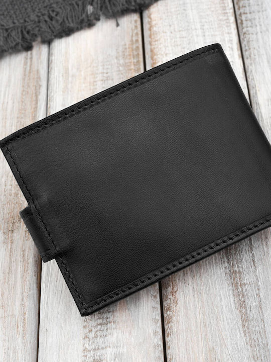 Leder Herren Geldbörse mit RFID Schwarz