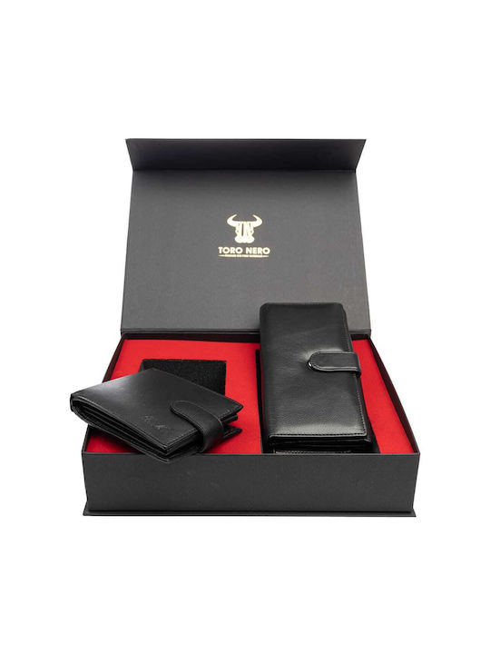 Leder Herren Geldbörse Set Schwarz