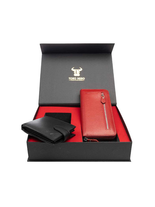 Set Leather Men's Wallet Black