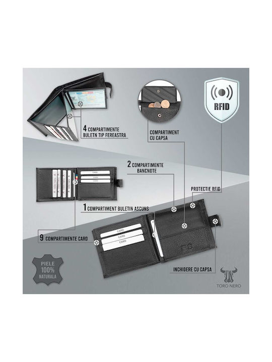 Portofel bărbătesc cu RFID Negru