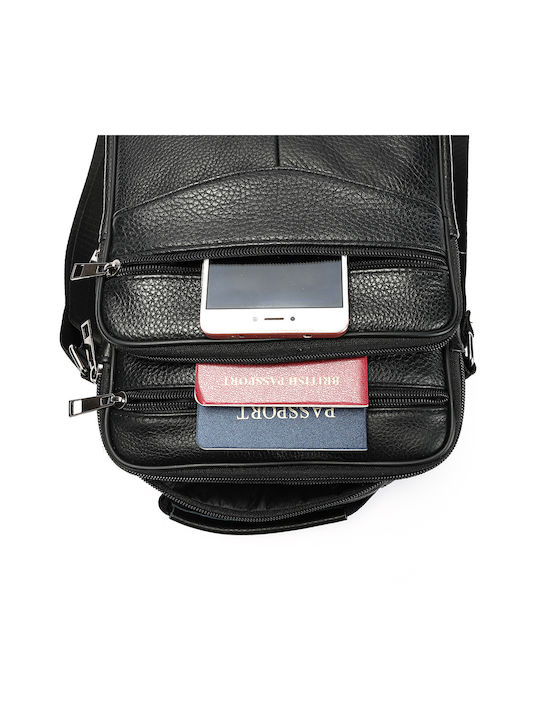 Piele Geantă pentru bărbați De umăr / tip crossbody Neagră