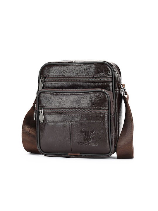 Piele Geantă pentru bărbați De umăr / tip crossbody Maro