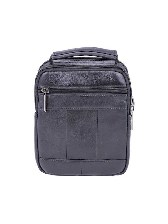 Piele Geantă pentru bărbați Umăr / Crossbody Neagră