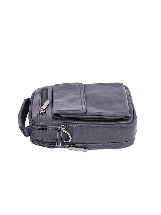 Piele Geantă pentru bărbați Umăr / Crossbody Neagră