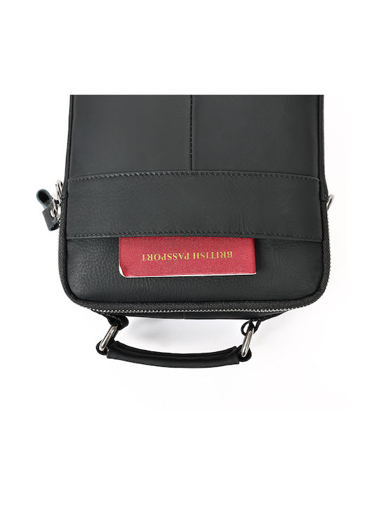 Piele Geantă pentru bărbați De umăr / tip crossbody Neagră