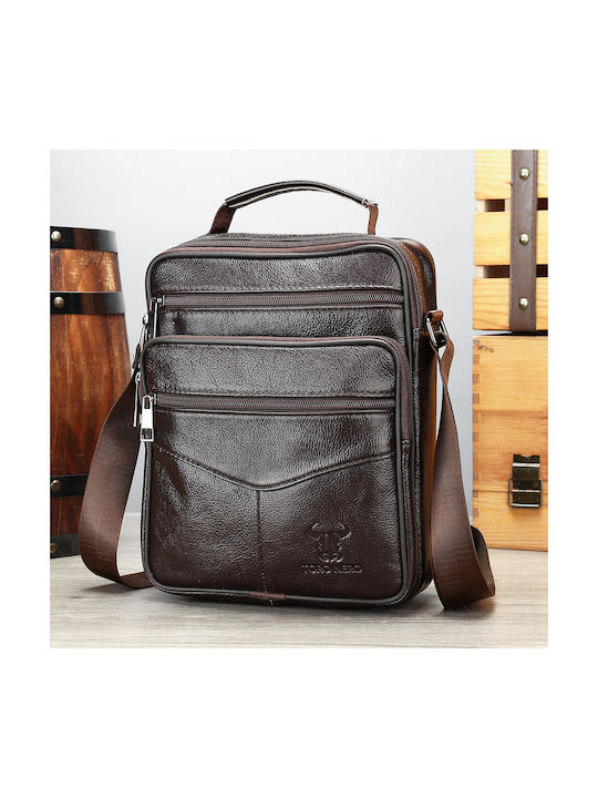 Piele Geantă pentru bărbați De umăr / tip crossbody Maro