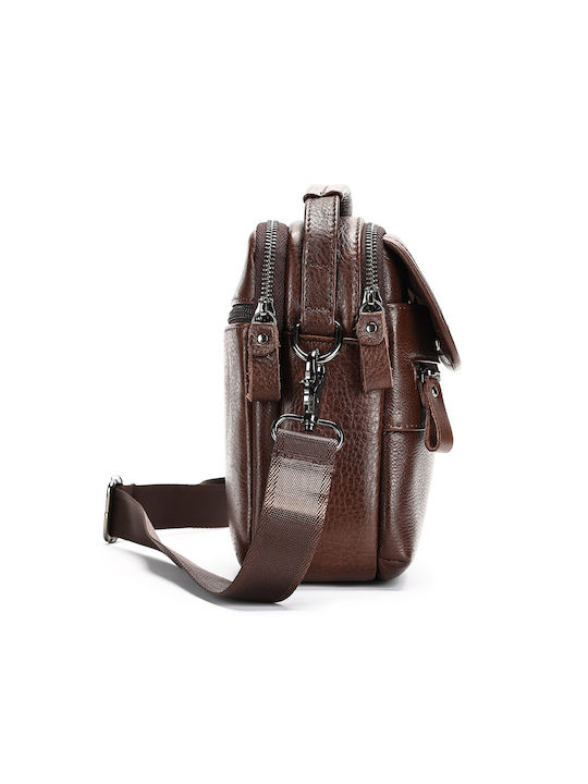 Leder Herrentasche Schulter / Crossbody Braun