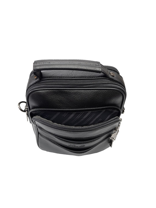 Piele Geantă pentru bărbați De umăr / tip crossbody Neagră