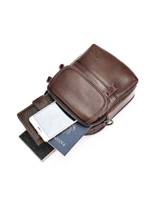 Leder Herrentasche Schulter / Crossbody Braun