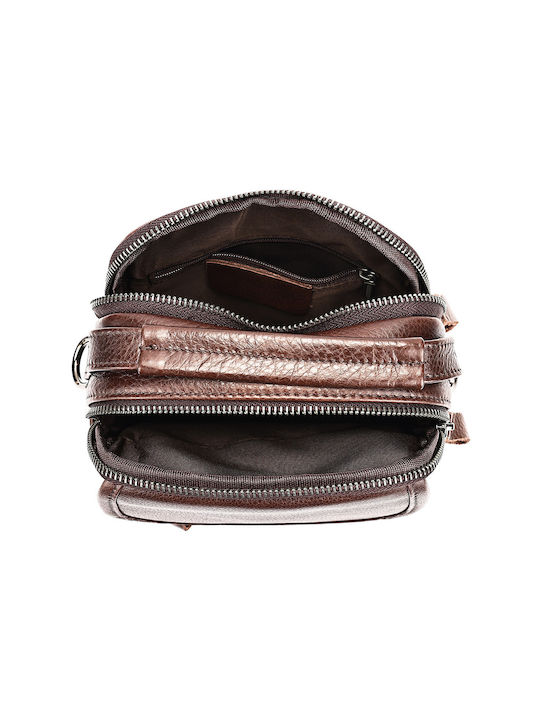 Leder Herrentasche Schulter / Crossbody Braun