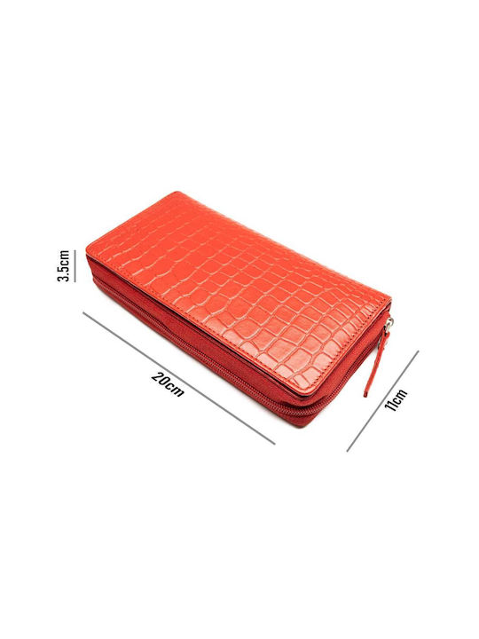 Δερμάτινο Γυναικείο Πορτοφόλι Καρτών με RFID Κόκκινο