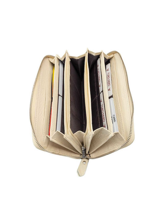 Leder Damen Geldbörse Karten Beige