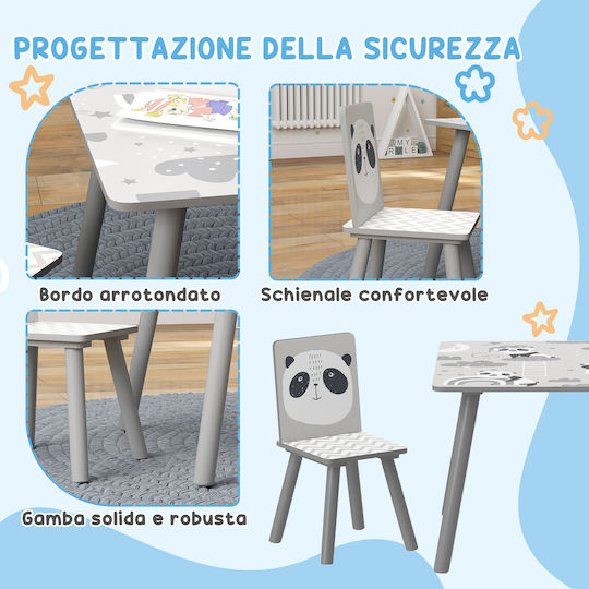 Kids Table and Chairs Set Gray Zonekiz