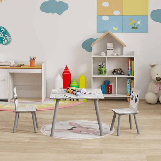 Kids Table and Chairs Set Gray Zonekiz