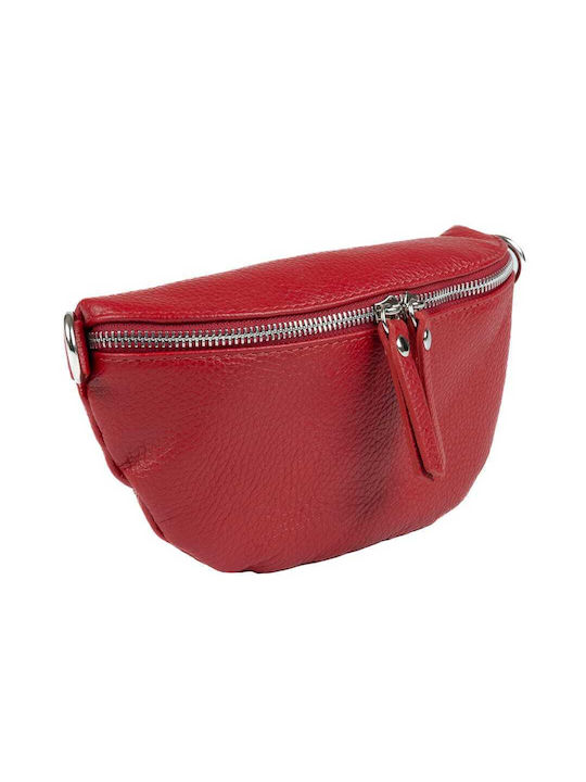 Leather Waist Bag Burgundy