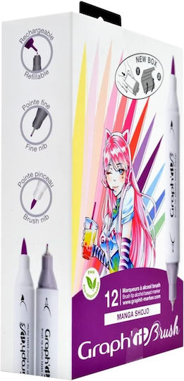 Graph' it Manga Shojo Markers Multicolour 12pcs