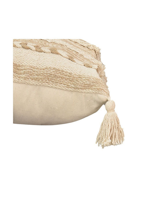 Inart Sofa Cushion Rozi 100% Cotton Beige 45x45cm