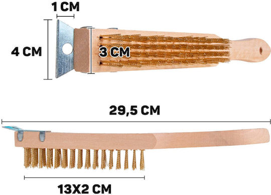 Rostentfernungsbürste Holzgriff 4 Reihen Drahtborsten Schaber Geko G00737