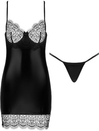 Beauty Night Fashion Adelia Chemise Thong Black