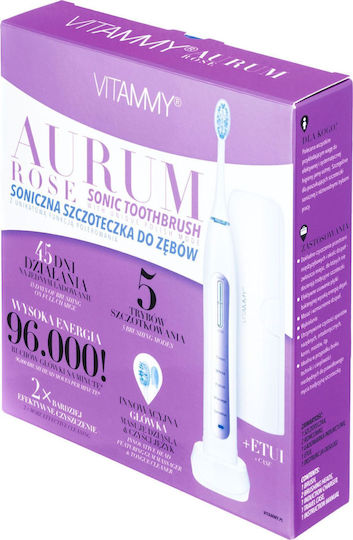 Vitammy Water Flosser Batteriebetrieben mit Drucksensor und Reisetasche Rosa