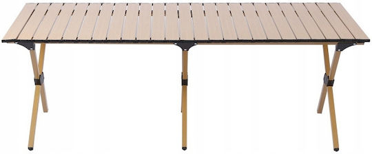 Tabelul Oțel pentru Camping Pliabil 120x90x45cm Maro