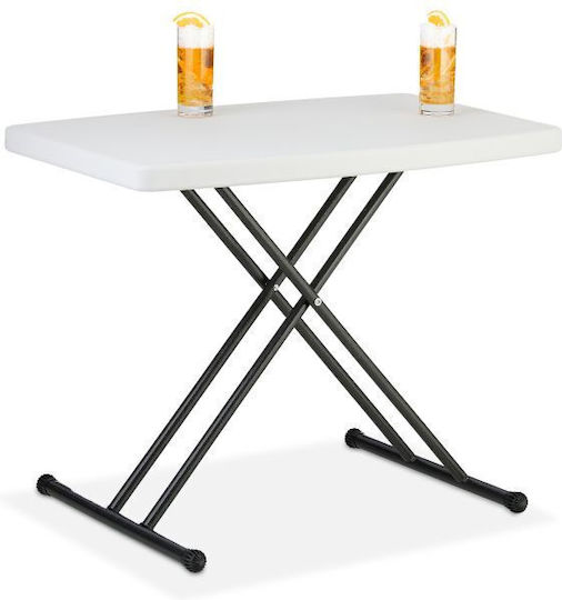 Relaxdays Masă Pliabilă Din Oțel Pentru Mobilier De Camping 78x49x71cm Albă