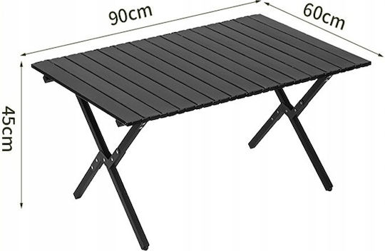Таблица Стомана за къмпинг сгъваем 60x90x45cm Черен