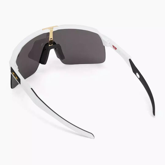 Oakley Cycling Glasses Sutro Lite with White Frame and Dark Polarized Photochromic Lenses