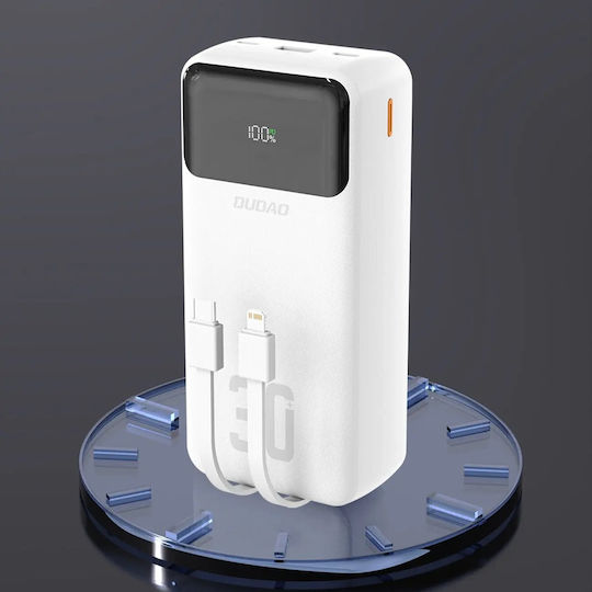 Dudao K15Max Power Bank 30000mAh 22.5W with USB-A Port and USB-C Port Power Delivery White