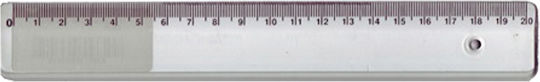 Metron Χάρακας Πλαστικός Διάφανος 20cm