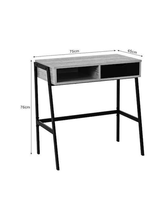 Professionelles Büro Rezio Holz Oak-black Metal mit Metallbeinen 75x45x76cm