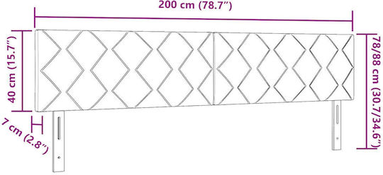vidaXL Hölzernes Kopfstütze für Betten Schwarz 200x78cm