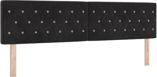vidaXL Tăblie De Pat Din Lemn Neagră 180x88cm