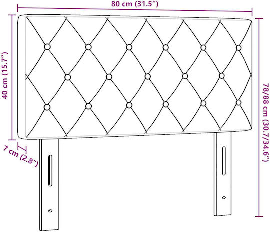 vidaXL Fabric Bed Headboard Light Gray 80x88cm