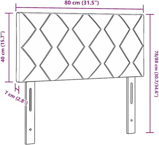 vidaXL Holz-Kopfstütze Für Betten Offenes Grau 80cm