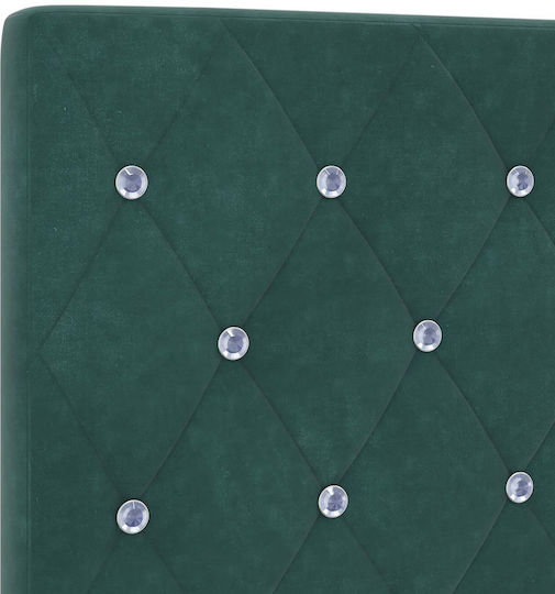 vidaXL Fabric Bed Headboard Dark Green 90x88cm